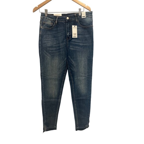 Judy Blue High Waist Medium Wash Skinny Jeans With‎ Released Hem, Size 13/31 - Picture 1 of 13